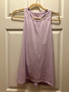 Athleta Light Lavender Striped Tank Top
